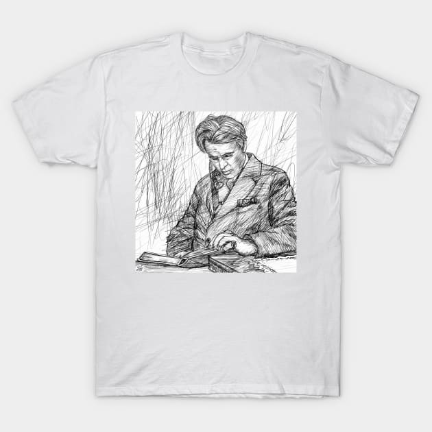 W. B. YEATS - ink portrait .2 T-Shirt by lautir